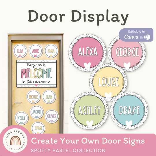 Door Display - Spotty Pastel Classroom Decor