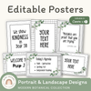 Editable Classroom Posters Templates - Modern Botanical Decor - Miss Jacobs Little Learners