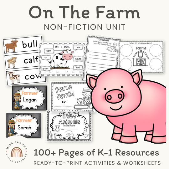 Farm Unit - Flashcards, Worksheets & Activities