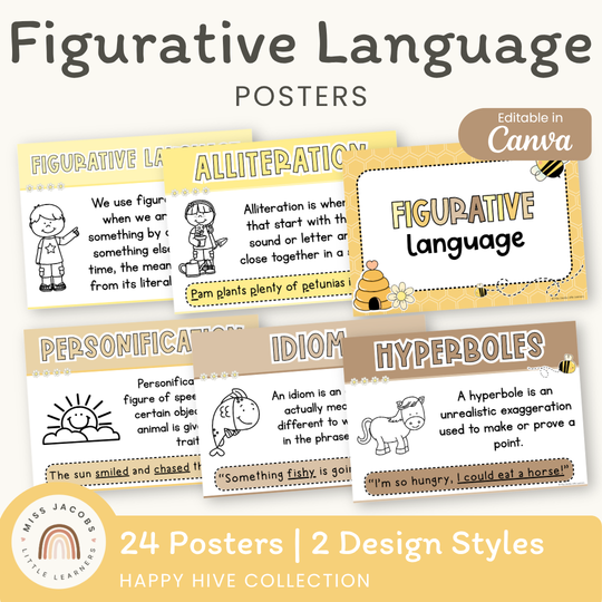 Figurative Language Posters - Happy Hive English Decor