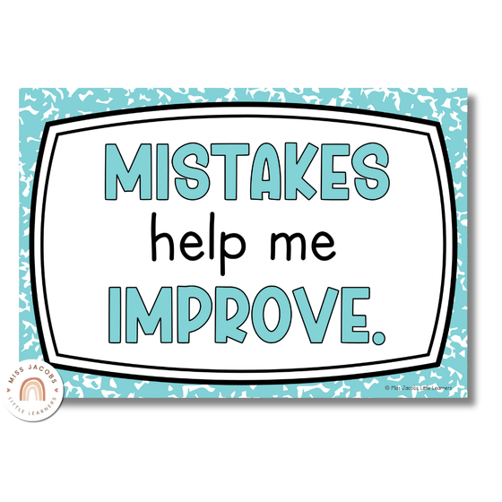 Growth Mindset Posters - Cutesy Classroom Decor - Miss Jacobs Little Learners