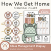How We Get Home Dismissal Chart - Simply Boho Classroom Decor - Miss Jacobs Little Learners