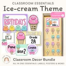  Ice Cream Theme Classroom Essentials Decor Pack - Miss Jacobs Little Learners