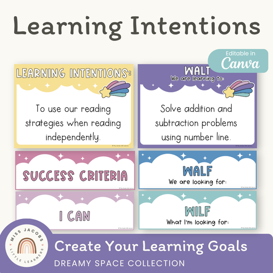 Learning Intention and Success Criteria Display - Dreamy Space Decor