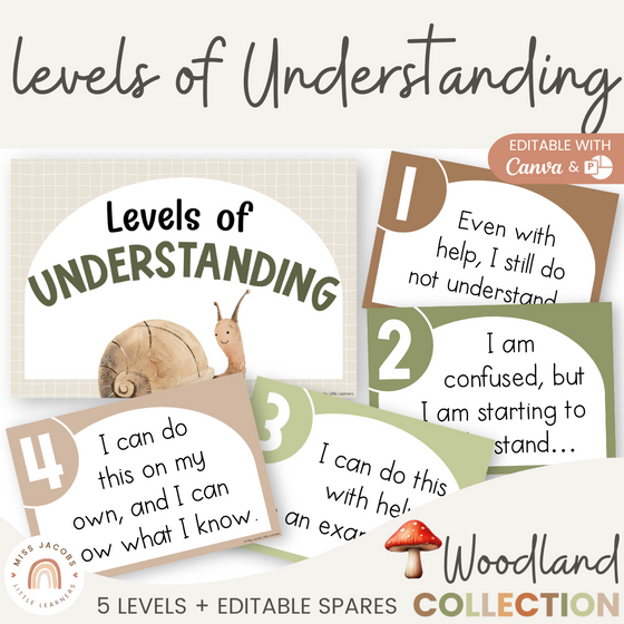 Levels of Understanding Posters - Woodland Theme Classroom Decor - Miss Jacobs Little Learners