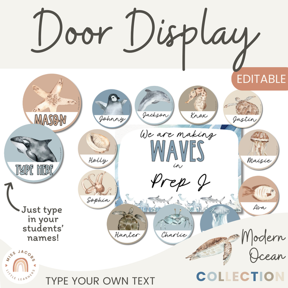 Modern Ocean Classroom Door Display - Miss Jacobs Little Learners