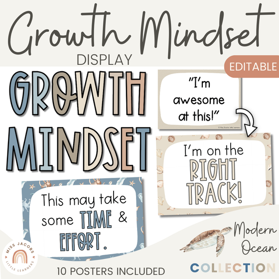 Modern Ocean Growth Mindset Display - Miss Jacobs Little Learners