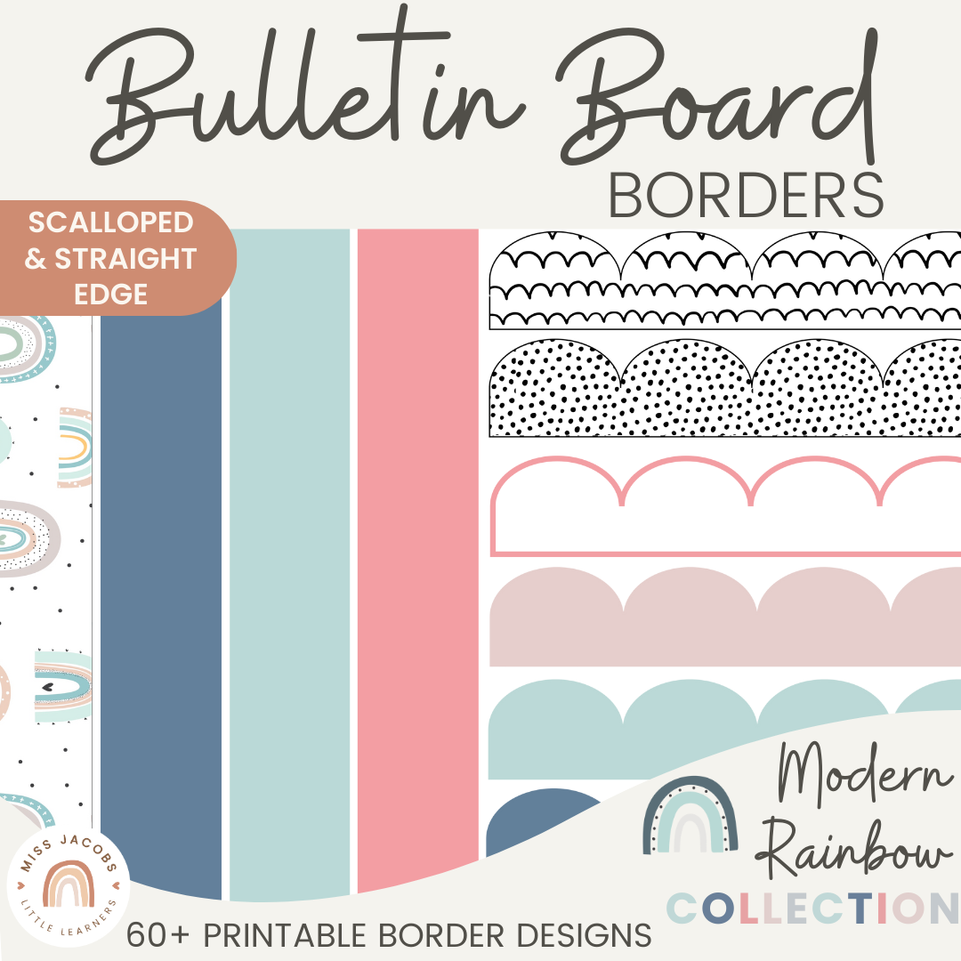 bulletin board borders - rainbow calm colors decor โ miss jacobs