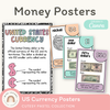 U.S. Money Posters - Cutesy Pastel Math Decor - Miss Jacobs Little Learners