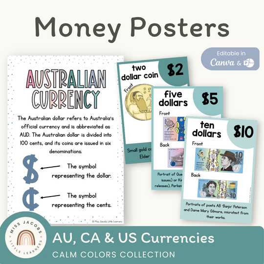 Money Posters - Rainbow Calm Colors Classroom Decor