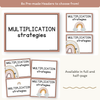 Multiplication Strategies Posters - Boho Neutrals Theme Classroom Decor - Miss Jacobs Little Learners