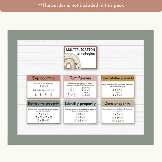 Multiplication Strategies Posters - Boho Neutrals Theme Classroom Decor - Miss Jacobs Little Learners