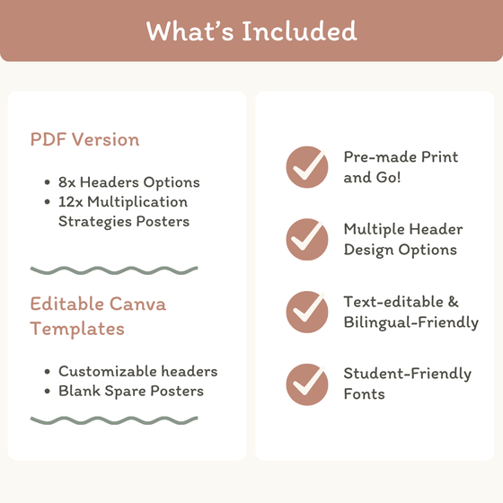 Multiplication Strategies Posters - Boho Neutrals Theme Classroom Decor - Miss Jacobs Little Learners