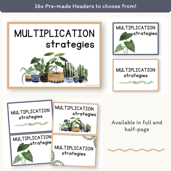 Multiplication Strategies Posters - Boho Plants Theme Classroom Decor - Miss Jacobs Little Learners