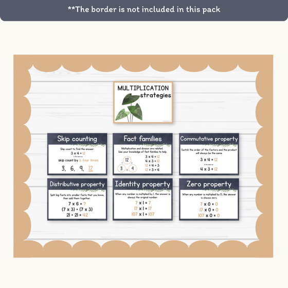 Multiplication Strategies Posters - Boho Plants Theme Classroom Decor - Miss Jacobs Little Learners