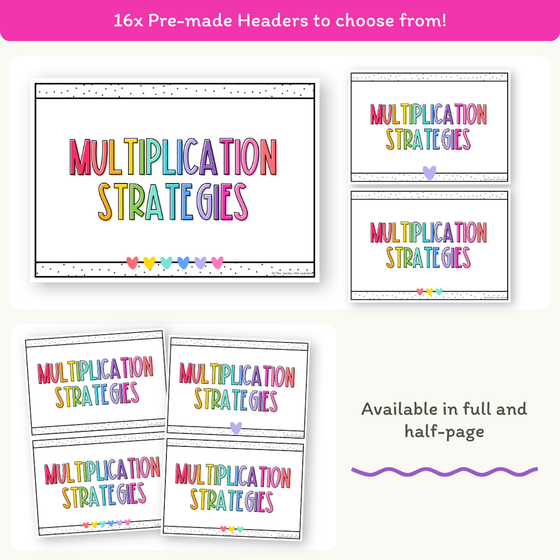 Multiplication Strategies Posters - Bright Theme Classroom Decor - Miss Jacobs Little Learners