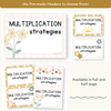 Multiplication Strategies Posters - Daisy Gingham Neutrals Theme Classroom Decor - Miss Jacobs Little Learners