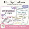 Multiplication Strategies Posters - Daisy Gingham Pastel Theme Classroom Decor - Miss Jacobs Little Learners