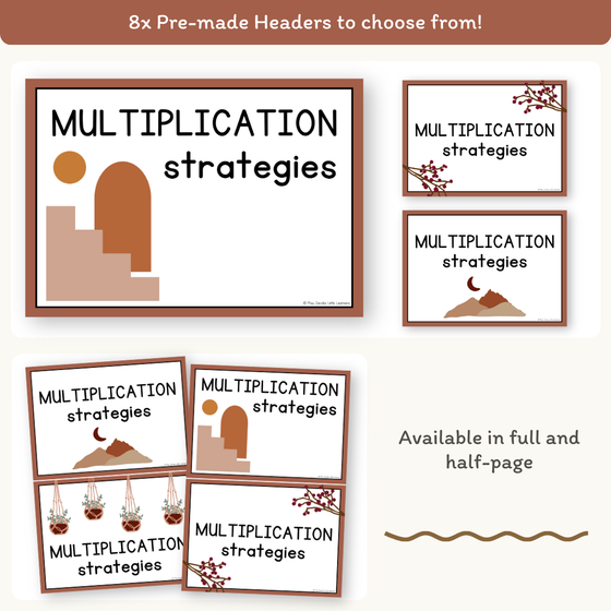 Multiplication Strategies Posters - Desert Neutrals Theme Classroom Decor - Miss Jacobs Little Learners