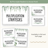 Multiplication Strategies Posters - Modern Botanical Theme Classroom Decor - Miss Jacobs Little Learners