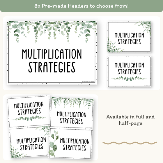 Multiplication Strategies Posters - Modern Botanical Theme Classroom Decor - Miss Jacobs Little Learners