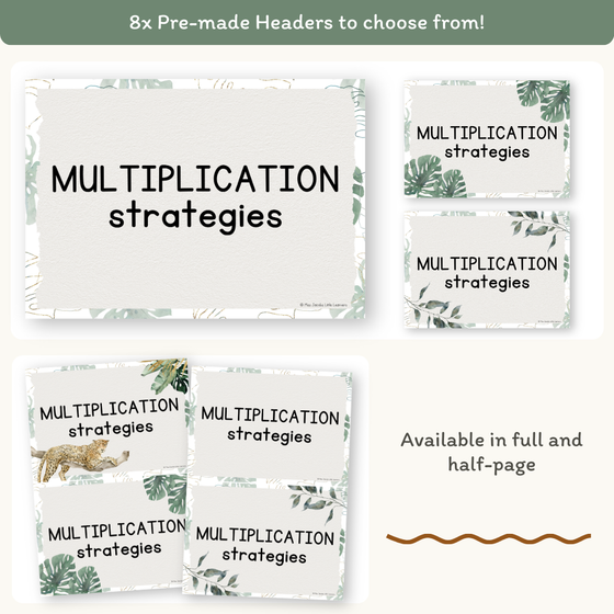 Multiplication Strategies Posters - Modern Jungle Theme Classroom Decor - Miss Jacobs Little Learners