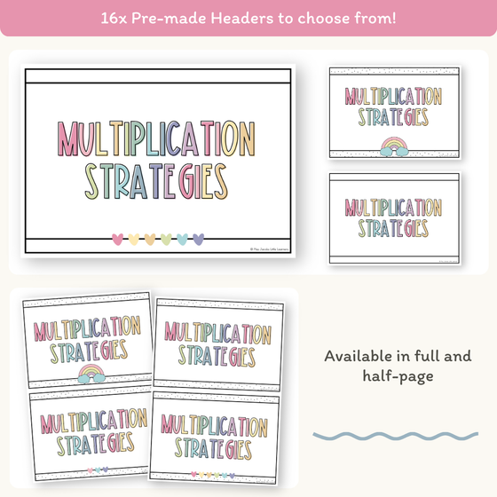 Multiplication Strategies Posters - Pastel Theme Classroom Decor - Miss Jacobs Little Learners