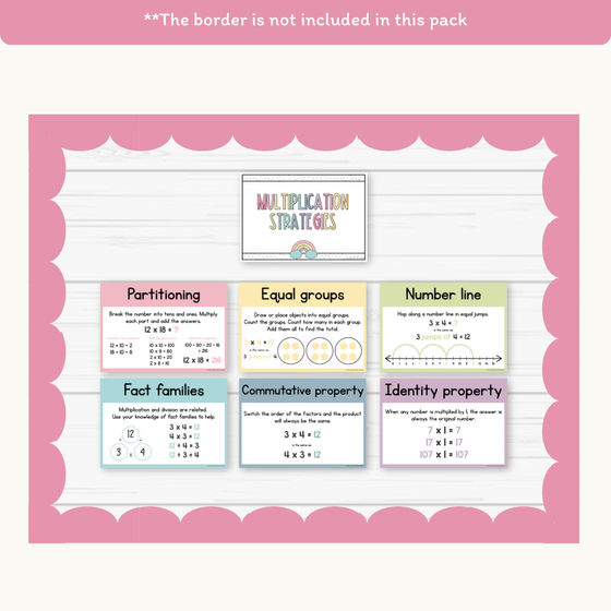 Multiplication Strategies Posters - Pastel Theme Classroom Decor - Miss Jacobs Little Learners
