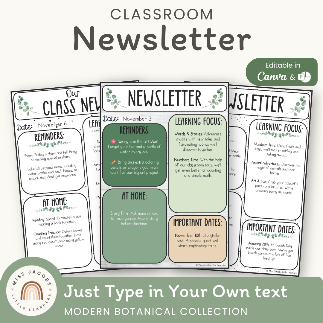 Modern Botanical Nature Themed Classroom Decor – Page 2 – Miss Jacobs ...