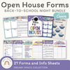 Open House Forms Back To School Night Bundle - Dreamy Space Classroom Decor - Miss Jacobs Little Learners