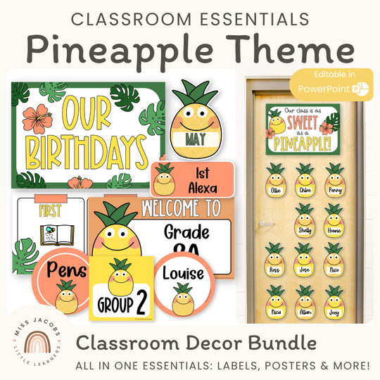 Pineapple Theme Classroom Essentials Decor Pack