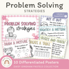 Math Problem Solving Strategies Posters | Daisy Gingham Pastels Decor | CUBES - Miss Jacobs Little Learners