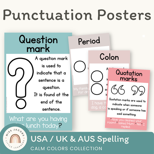 Punctuation Posters - Calm Colors English Decor