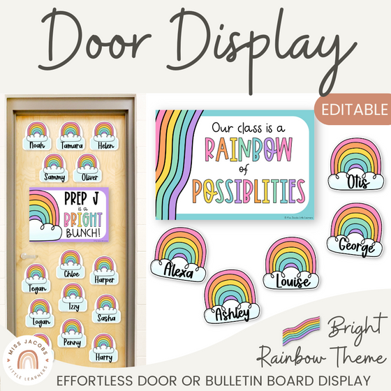 Rainbow Door Display Classroom Decor - Miss Jacobs Little Learners