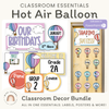 Rainbow Hot Air Balloon Theme Classroom Essentials Decor Pack - Miss Jacobs Little Learners