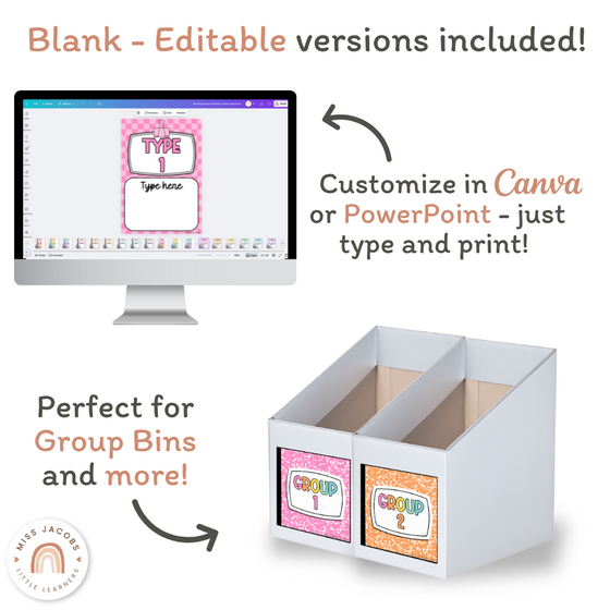 Reading Group Organizers & Labels - Cutesy Classroom Decor - Miss Jacobs Little Learners