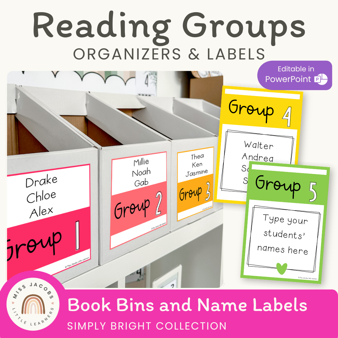 Brights Reading Groups | Editable | Brights Classroom Decor – Miss ...