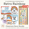 Retro Rainbow Theme Classroom Essentials Decor Pack - Miss Jacobs Little Learners