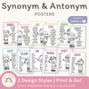 Synonym and Antonym Posters - Daisy Gingham Pastels English Decor - Miss Jacobs Little Learners