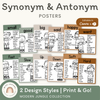 Synonym and Antonym Posters - Modern Jungle Earthy English Decor - Miss Jacobs Little Learners