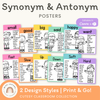 Synonym and Antonym Posters - Cutesy English Decor - Miss Jacobs Little Learners