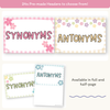 Synonym and Antonym Posters - Daisy Gingham Pastels English Decor - Miss Jacobs Little Learners