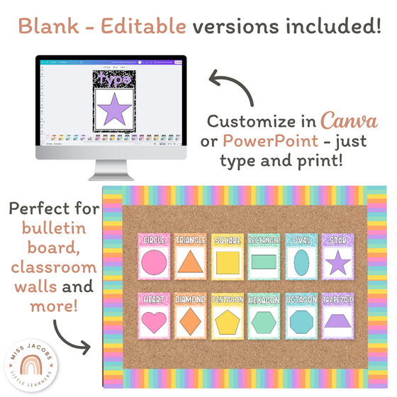 Shape Posters - Cutesy Classroom Decor - Miss Jacobs Little Learners