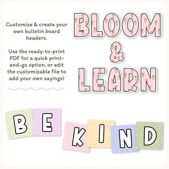 Spring and Easter Bulletin Board Letters Classroom Decor - MJLL – Miss ...