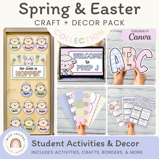 Spring and Easter Classroom Decor & Crafts Bundle