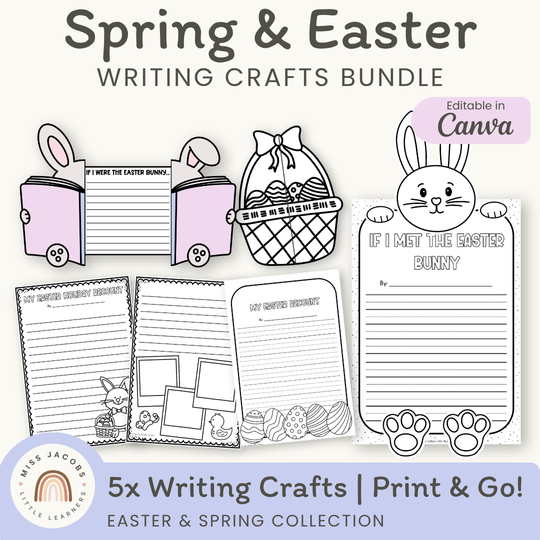 Spring & Easter Classroom Writing Activity Templates Bundle