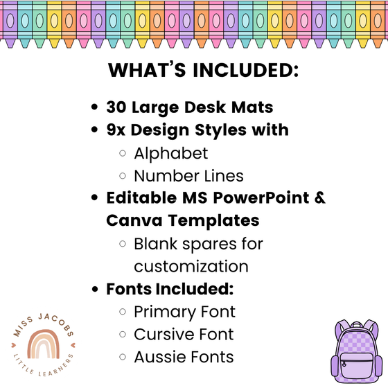 Student Name Desk Plates - Cutesy Classroom Decor - Miss Jacobs Little Learners