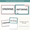 Synonym and Antonym Posters - Calm Colors English Decor - Miss Jacobs Little Learners