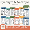Synonym and Antonym Posters - Cute Jungle Animals English Decor - Miss Jacobs Little Learners