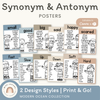 Synonym and Antonym Posters - Modern Ocean English Decor - Miss Jacobs Little Learners